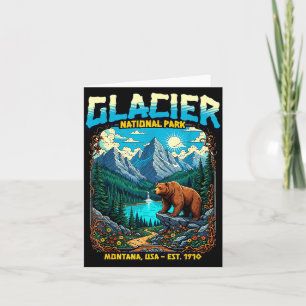 Glacier National Park Montana Usa Retro Vintage Na Card