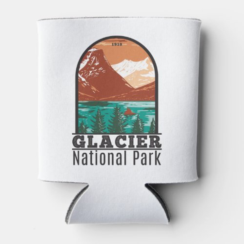 Glacier National Park Montana Vintage Can Cooler