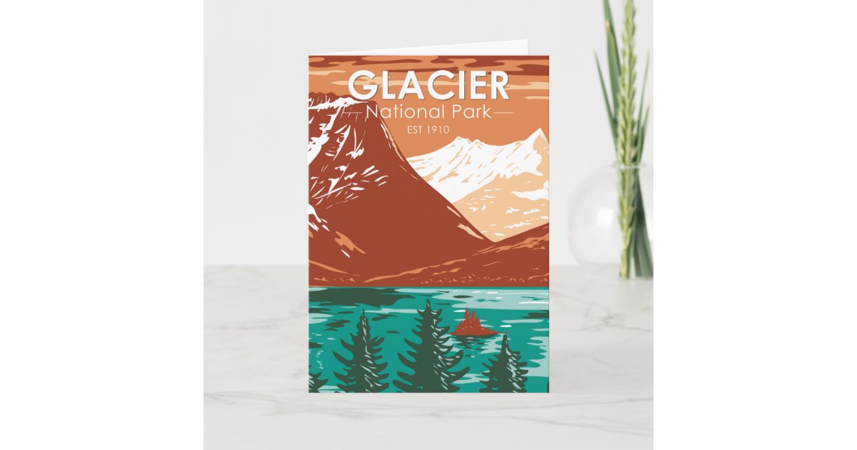 Glacier National Park Montana Vintage Card | Zazzle