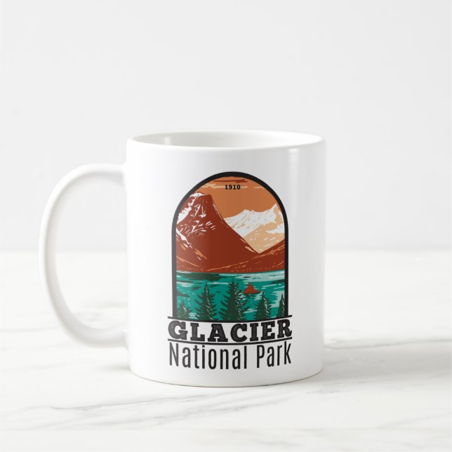 Glacier National Park Montana Vintage Coffee Mug (Left)