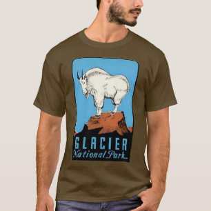 Glacier National Park Montana Vintage Decal Mount T-Shirt