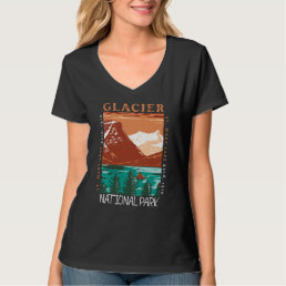 Glacier National Park Montana Vintage Distressed   T-Shirt