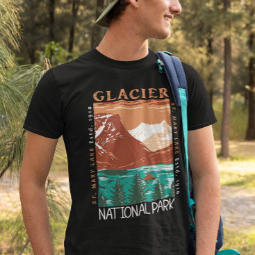 Glacier National Park Montana Vintage Distressed  T-Shirt