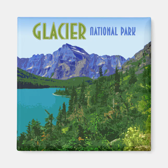 Glacier National Park Montana Vintage Magnet | Zazzle