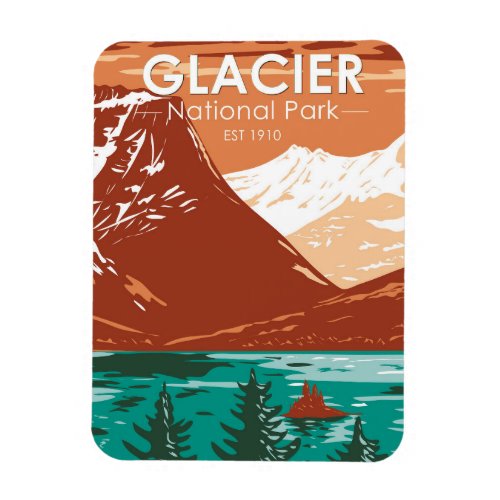 Glacier National Park Montana Vintage Magnet