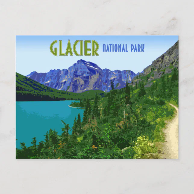 Glacier National Park Montana Vintage Postcard | Zazzle