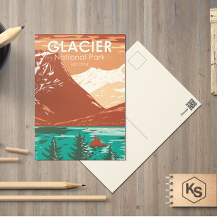 Glacier National Park Montana Vintage Postcard