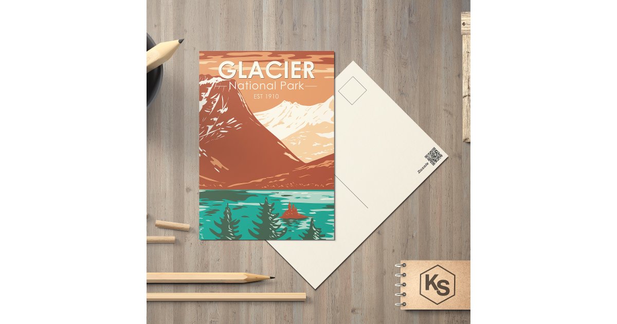 Glacier National Park Montana Vintage Postcard | Zazzle