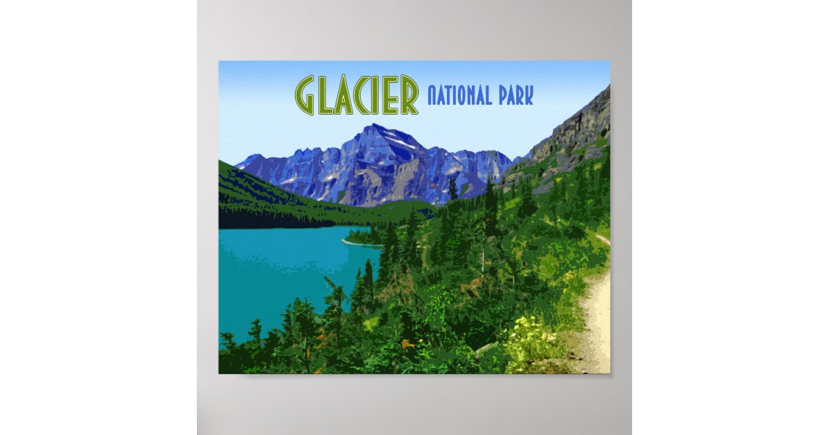 Glacier National Park Montana Vintage Poster | Zazzle