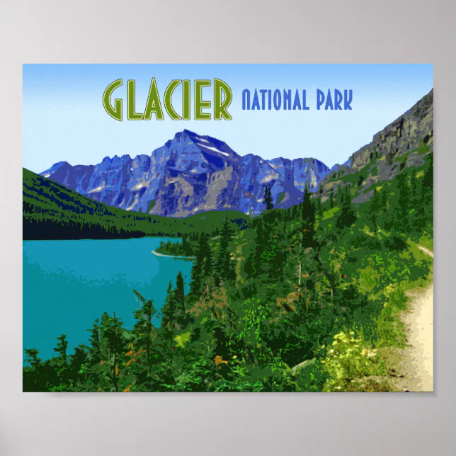 Glacier National Park Montana Vintage Poster | Zazzle