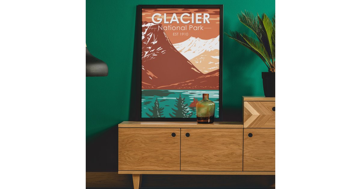 Glacier National Park Montana Vintage Poster | Zazzle