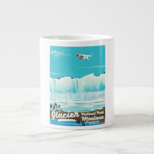 Glacier National Park, Montana vintage poster Large Coffee Mug