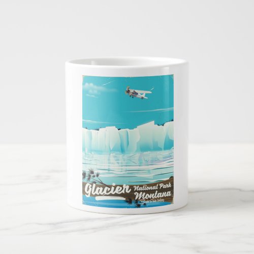 Glacier National Park Montana vintage poster Large Coffee Mug