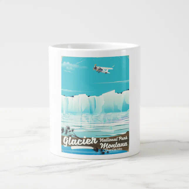 Glacier National Park, Montana vintage poster Large Coffee Mug | Zazzle