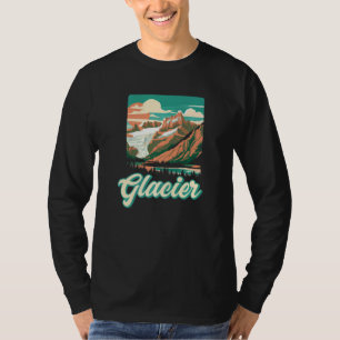 Glacier National Park Montana Vintage Poster Style T-Shirt
