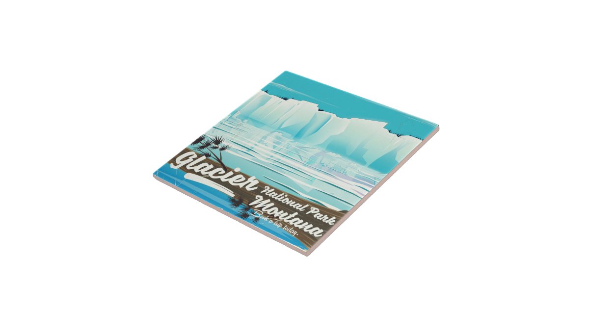 Glacier National Park, Montana vintage poster Tile | Zazzle