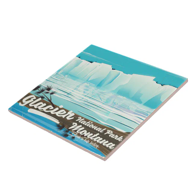 Glacier National Park, Montana vintage poster Tile | Zazzle