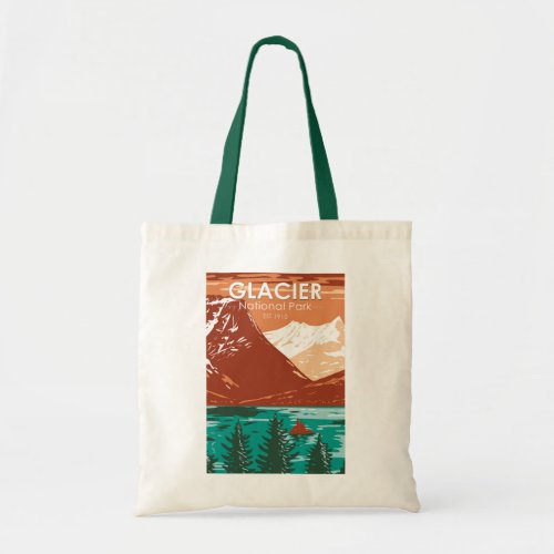 Glacier National Park Montana Vintage  Tote Bag