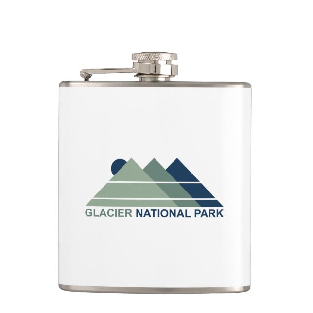 Glacier National Park Mountain Sun Flask (Front)