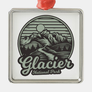 Glacier National Park Mountain Trail Metal Ornament