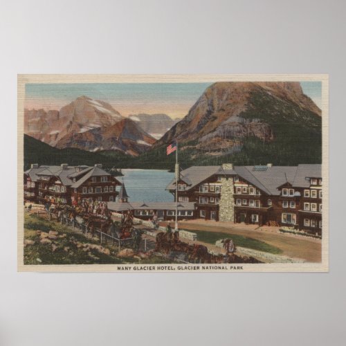 Glacier National Park MT _ Many Glacier Hotel 2 Poster