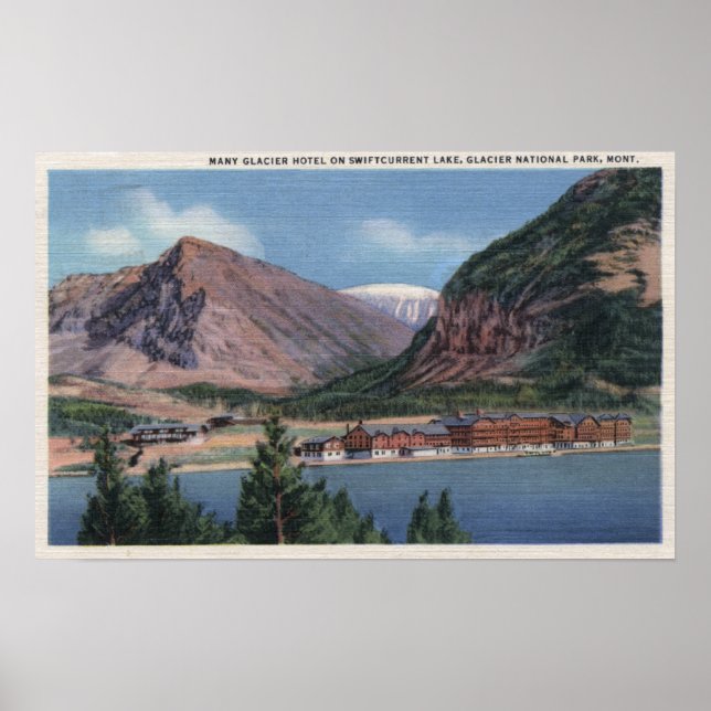 Glacier National Park, MT - Many Glacier Hotel Poster (Front)