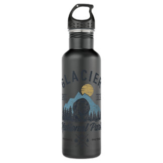 Glacier National Park novlelty Road trip Montana Stainless Steel Water Bottle
