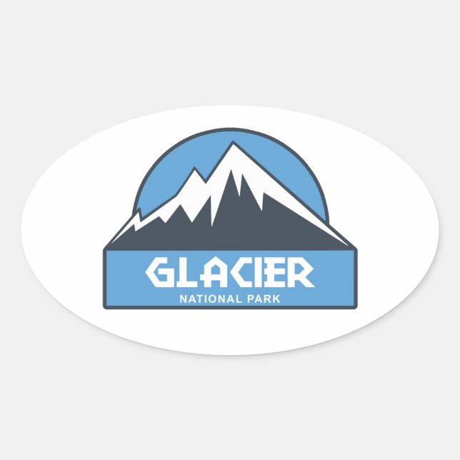 Glacier National Park Oval Sticker (Front)