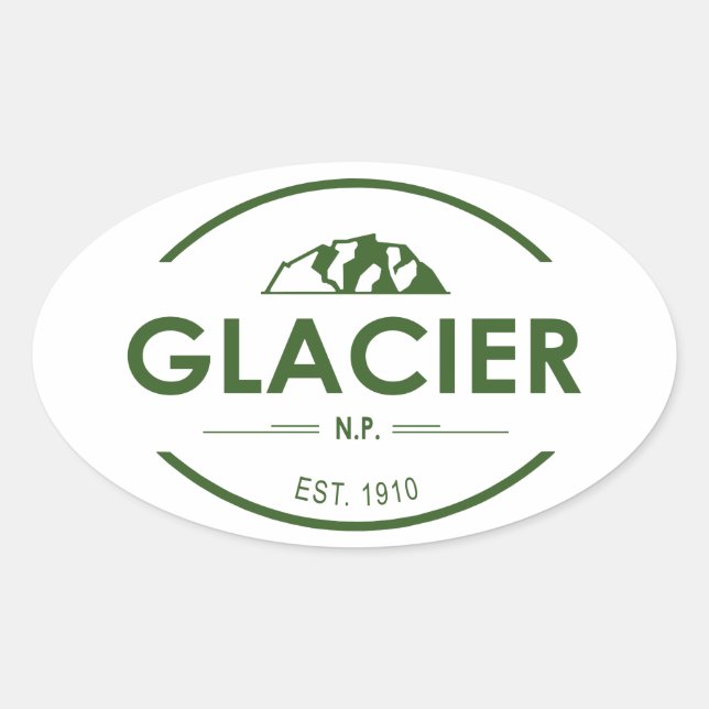 Glacier National Park Oval Sticker (Front)