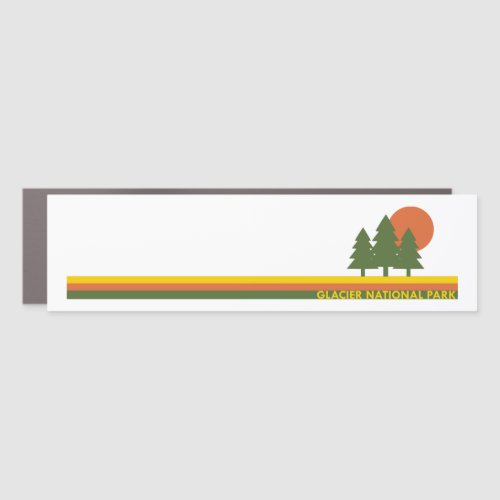Glacier National Park Pine Trees Sun Car Magnet