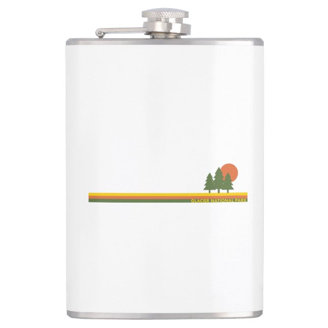 Glacier National Park Pine Trees Sun Flask (Front)