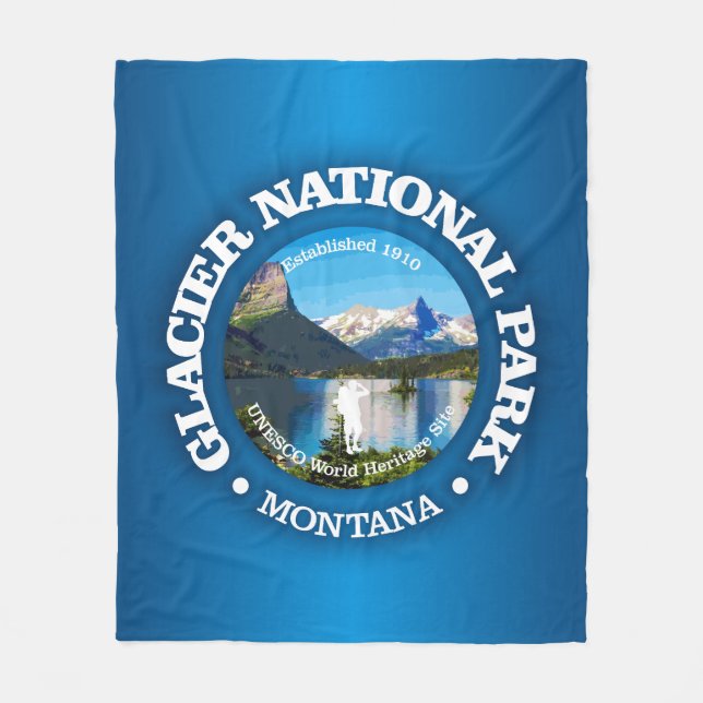 Glacier National Park (rd)2 Fleece Blanket (Front)