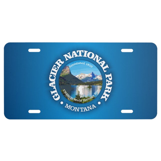Glacier National Park (rd)2 License Plate (Front)