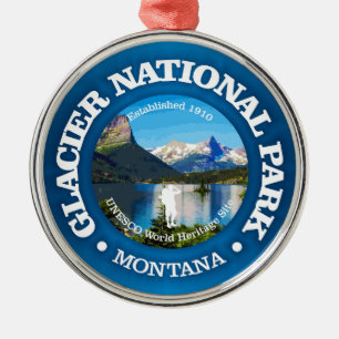 Glacier National Park (rd)2 Metal Ornament