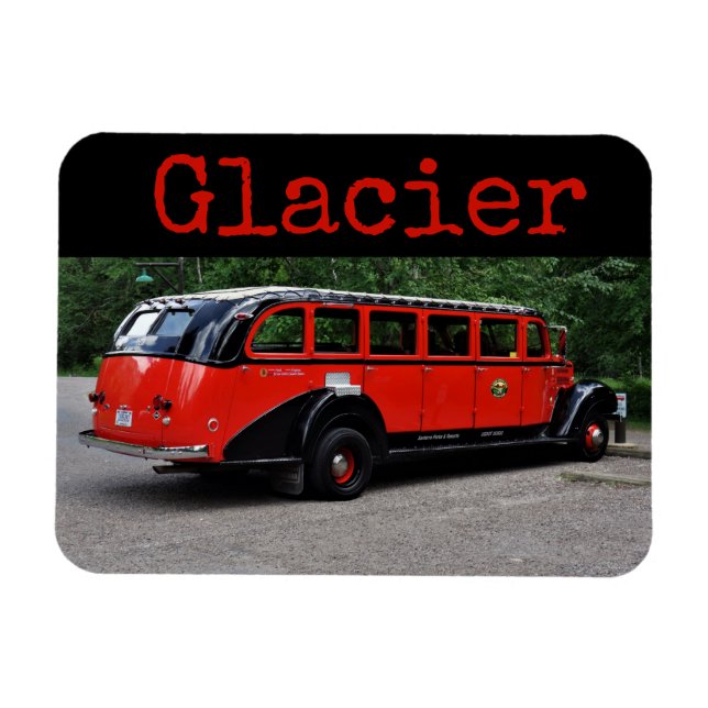 Glacier National Park Red Bus  Magnet (Horizontal)