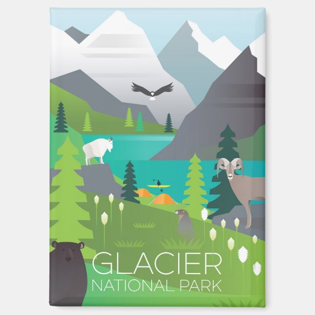 Glacier National Park Refrigerator Magnet (Front)