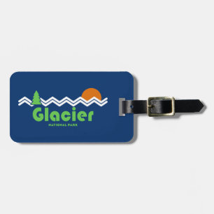 Glacier National Park Retro Luggage Tag