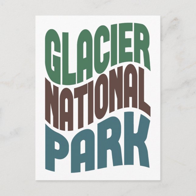 Glacier National Park Retro Wave Postcard (Front)