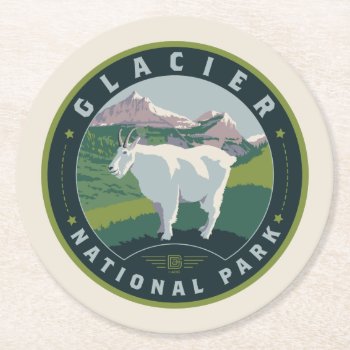 Glacier National Park Round Paper Coaster by AndersonDesignGroup at Zazzle