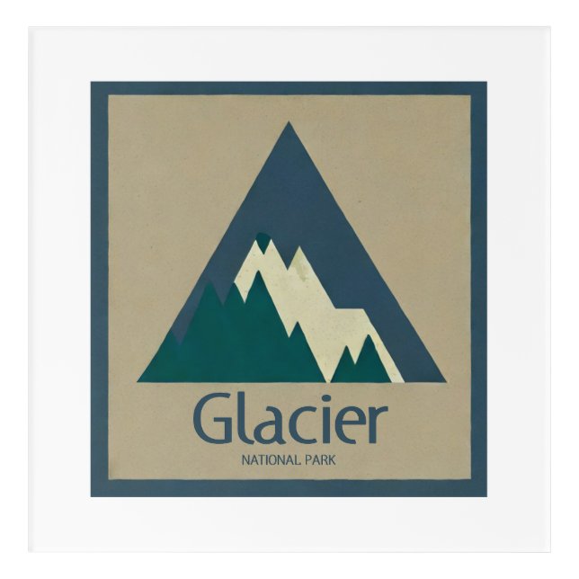 Glacier National Park Rustic Acrylic Print (Front)