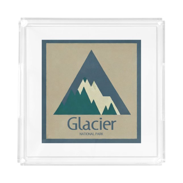 Glacier National Park Rustic Acrylic Tray (Front)