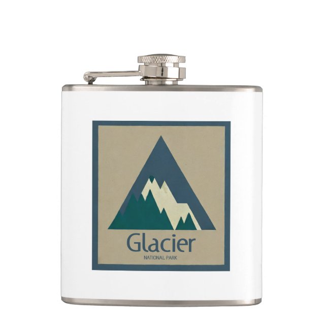 Glacier National Park Rustic Flask (Front)