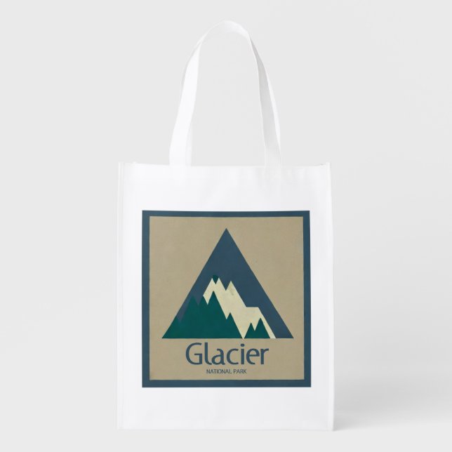 Glacier National Park Rustic Grocery Bag (Front)