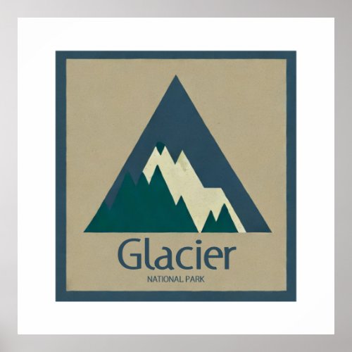 Glacier National Park Rustic Poster