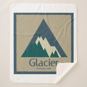Glacier National Park Rustic Sherpa Blanket