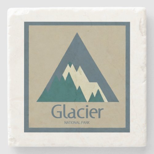 Glacier National Park Rustic Stone Coaster