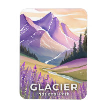 Glacier National Park | Spring Lavender Watercolor