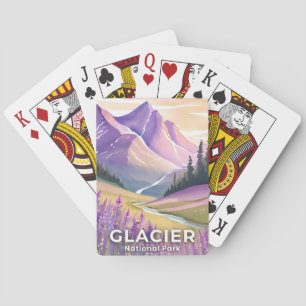 Glacier National Park   Spring Lavender Watercolor Poker Cards