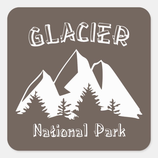 Glacier National Park Square Sticker (Front)