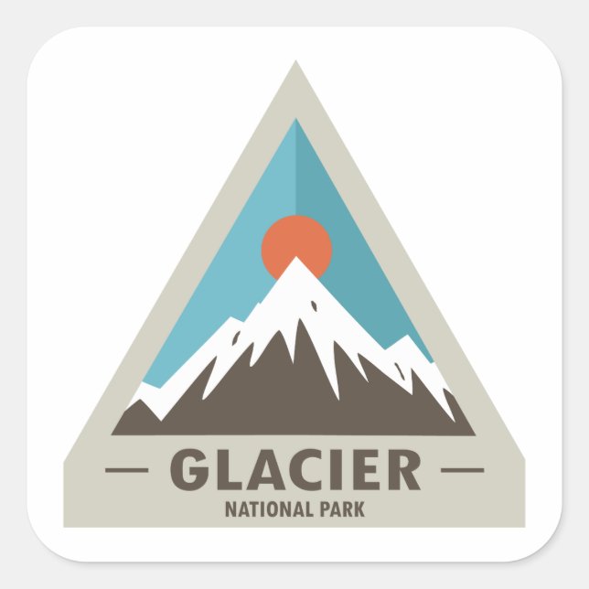 Glacier National Park Square Sticker (Front)